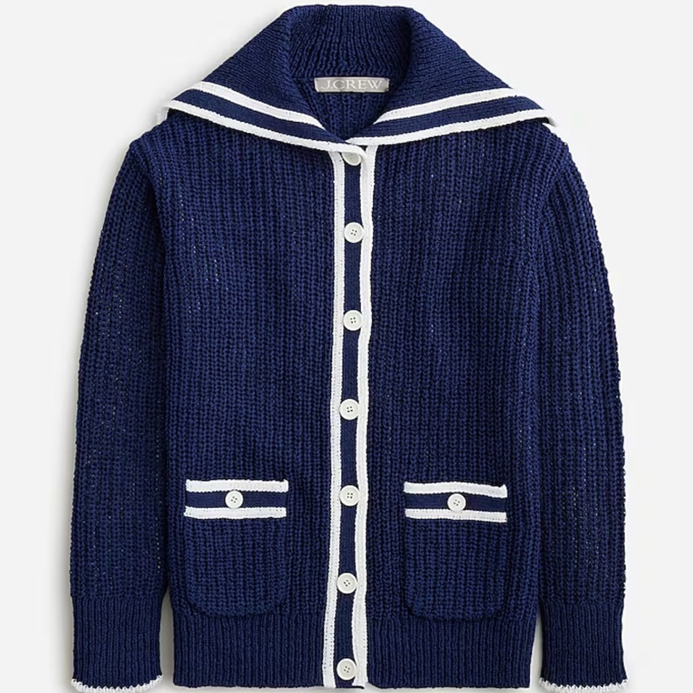 J. Crew Textured Sailor Cardigan